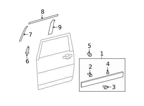 Exterior Trim - Front Door for 2011 Toyota FJ Cruiser #0