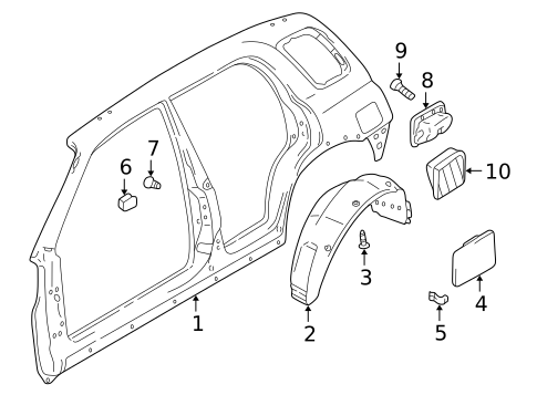 Quarter Panel & Components for 2004 Suzuki Vitara #0