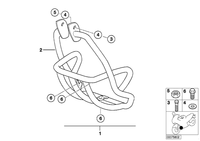 51477664477 - : Engine Safety Bar, Black for BMW-Motorrad Image