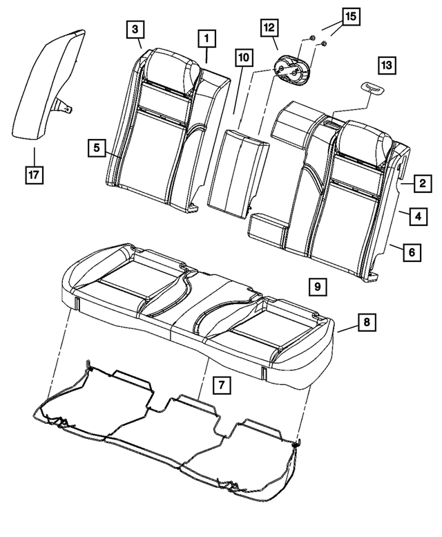 5139649AA - Interior Trim: Rear Seat Back Frame for Mopar Image