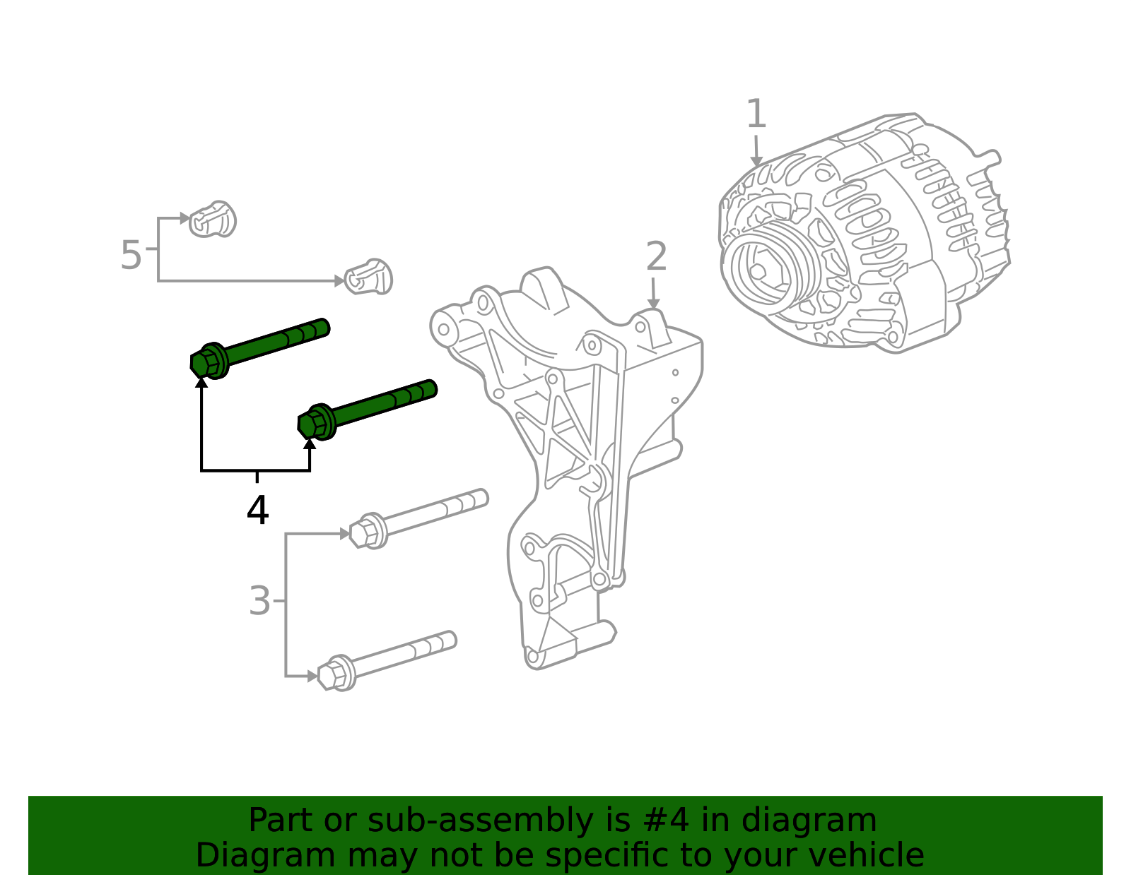 2003-2013 GM Alternator and Power Steering Pump Bracket Bolt 11519214 ...