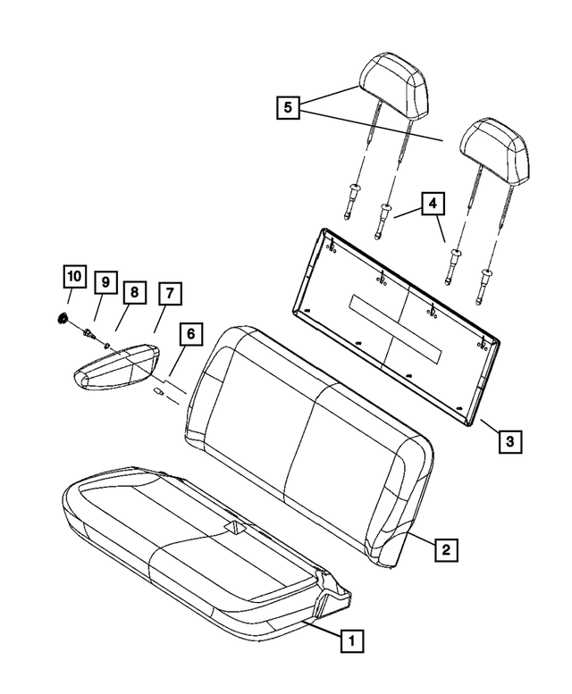 1CF661J3AA - Interior Trim: Cushion Cover And Pad for Mopar Image