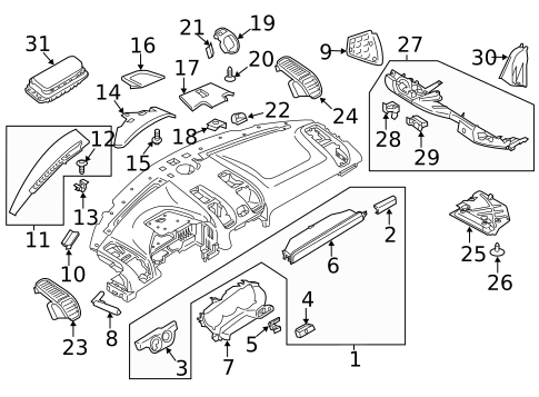 Instrument Panel Components for 2015 Porsche Cayman #0
