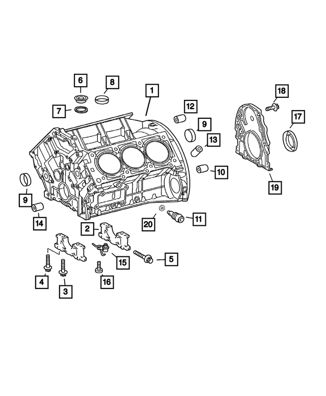 RL114264AA - Engine 3.2L Single Over Head Cam 18 Valve V-6 [EGX]: Engine Cylinder Block for Mopar Image