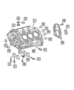 5102902AA - Engine 3.2L Single Over Head Cam 18 Valve V-6 [EGX]: Engine Cylinder Block for Mopar Image