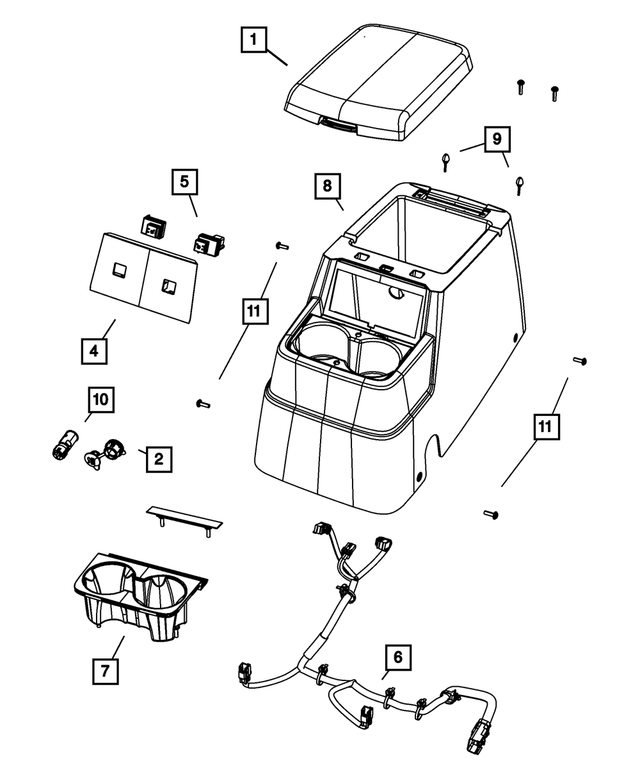 1FU131J3AA - Interior Trim: Center Console Storage Lid for Mopar Image