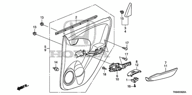 Rear Door Lining for 2012 Honda Fit #0