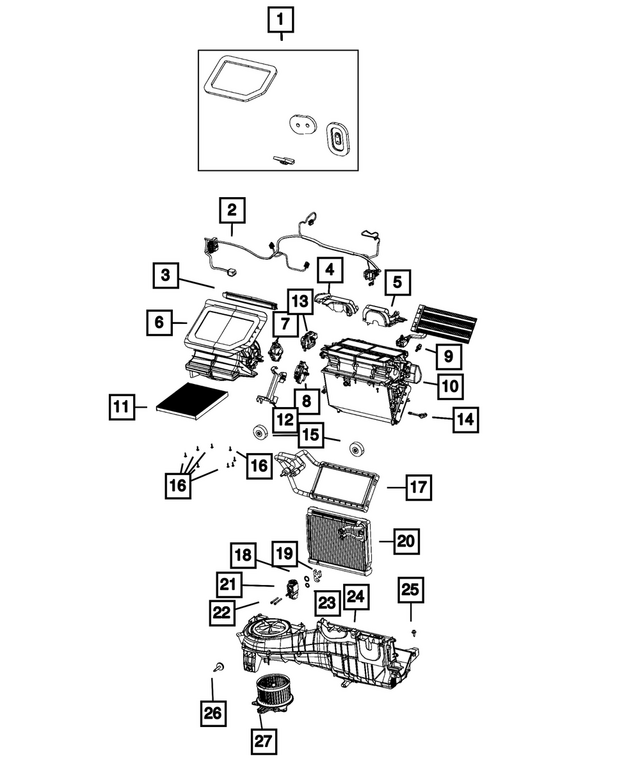 68541152AA - Air Conditioners and Heaters: Distribution Housing for Mopar Image