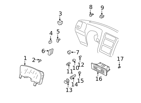 Cluster & Switches for 2004 Lincoln Navigator #0