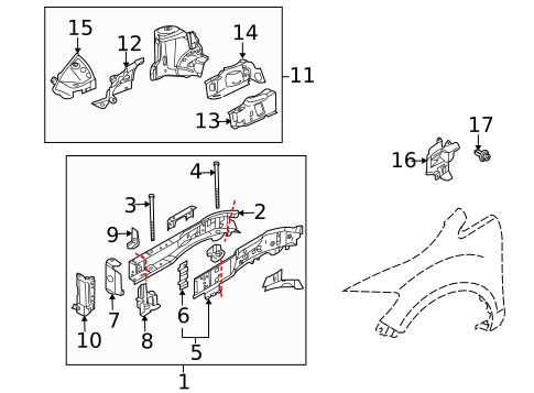 Structural Components & Rails for 2011 Mazda CX-7 #0