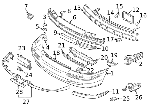 Bumper & Components - Front for 2002 Volvo V40 #0