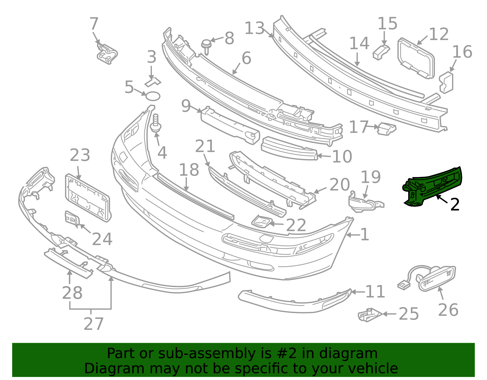 2001-2004 Volvo Bumper Cover Support Rail 30888131 | Genuine Volvo ...