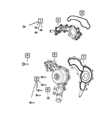 5184653AF - Cooling: Coolant Crossover for Chrysler: 200, 300, Town &amp; Country | Dodge: Avenger, Challenger, Charger, Durango, Grand Caravan, Journey | Jeep: Cherokee, Grand Cherokee | Ram: 1500, 1500 Classic, C/V, ProMaster 1500, ProMaster 2500, ProMaster 3500 Image