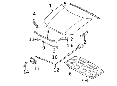 Hood & Components for 2003 Mazda Tribute #0