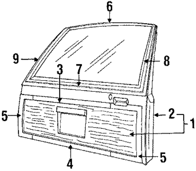 E6AZ7440709A - Body: Gate for Ford: Country Squire, LTD, LTD Crown Victoria | Mercury: Colony Park, Grand Marquis, Marquis Image