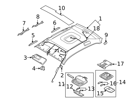 Interior Trim - Roof for 2009 Kia Amanti #0