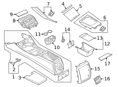 Center Console for 2022 BMW M440i xDrive Gran Coupe #0