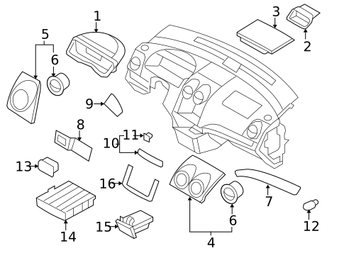 Instrument Panel Components for 2009 Chevrolet Aveo #0