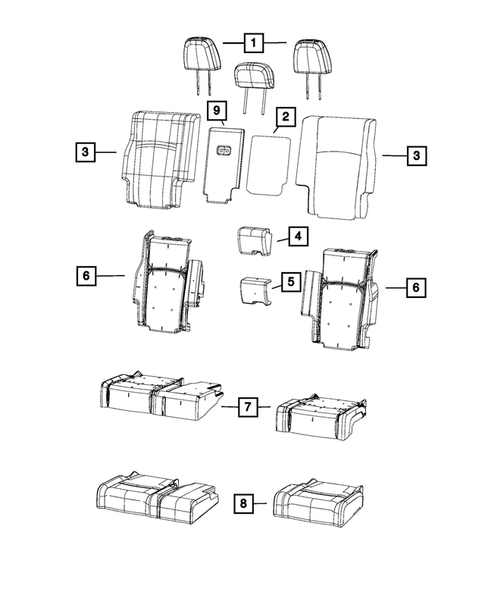 Rear Seats - Second Row for 2017 Dodge Journey #1