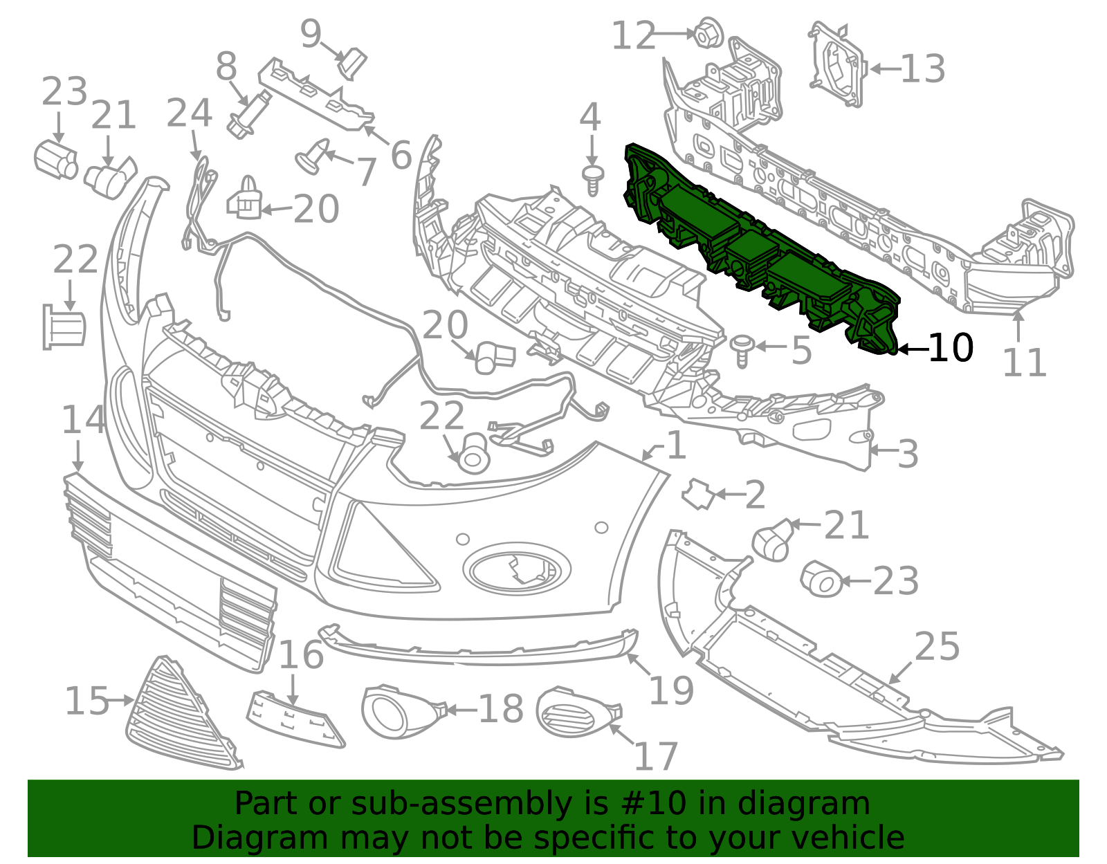 2012-2014 Ford Focus Energy Absorber CP9Z-17C882-A | OEM Parts Online