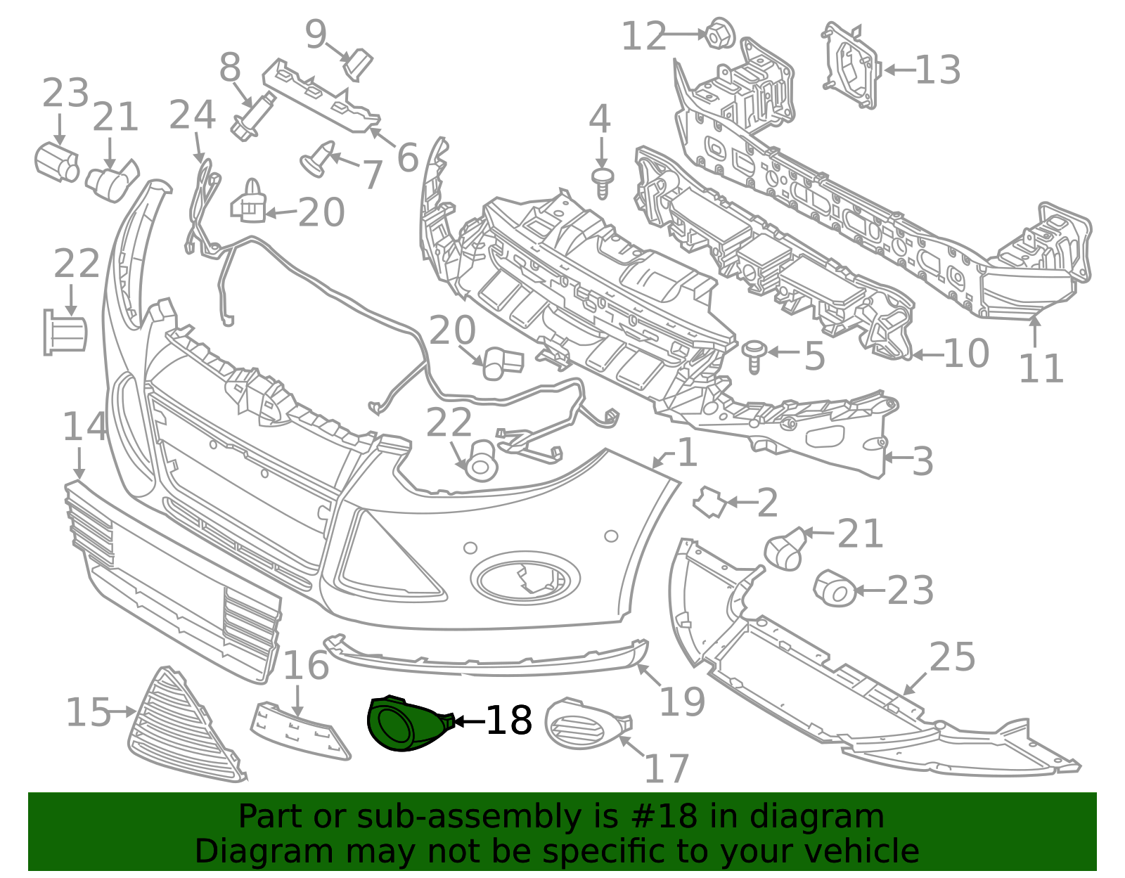 2012-2014 Ford Focus Front Bumper Cover With Fog Lights SEL SE