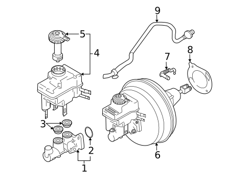 Master Cylinder - Components On Dash Panel for 2003 BMW 745i #0
