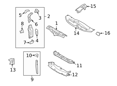 Radiator Support for 2008 Lexus GS450h #0