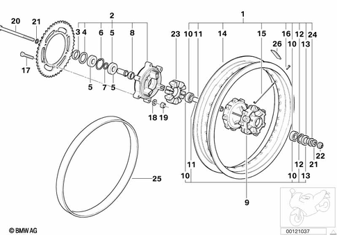 Wheels with Bearings for 2003 BMW-Motorrad F 650 GS #0