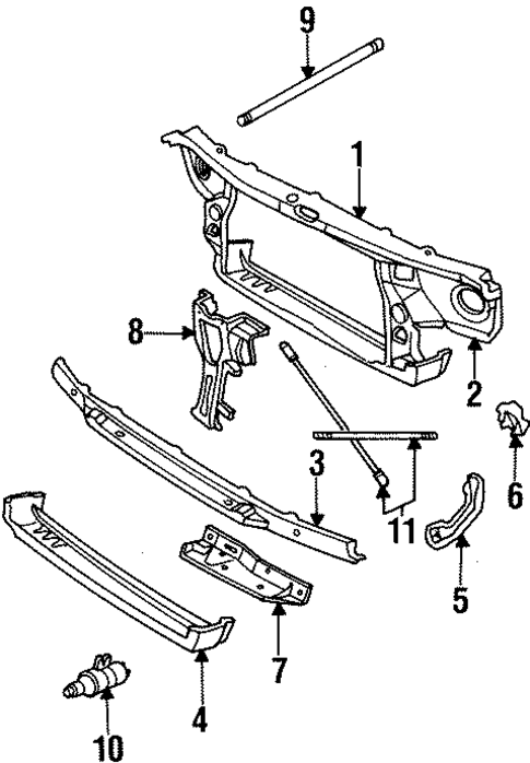 Radiator Support for 1998 Cadillac DeVille #0