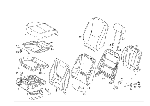 Front Seat and Headrest for 2001 Mercedes-Benz ML320 #0