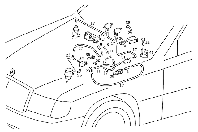 2018050075 - Vacuum System: Restrictor for Mercedes-Benz: 190, 190D, 190E, 220D, 230, 240D, 280, 280C, 280CE, 280SE, 300CE, 300E, 300SD, 300SE, 300SEL, 300TE, 380SE, 380SEC, 380SEL, 380SL, 400E, 400SE, 400SEL, 500E, 500SEL, 560SEC, 560SEL, 560SL, 600SEL, S420 Image image