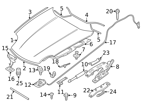 Hood & Components for 2002 BMW Z8 #0