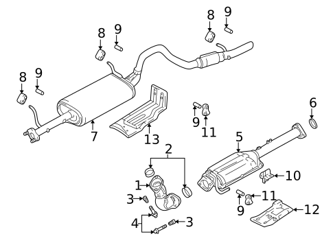 Exhaust Components for 2001 Chevrolet Tracker #1