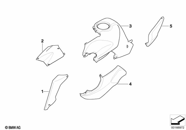 46637686661 - Frame and Mounting Parts: Tank Trim Panel, Left - Rohteil/blank for BMW-Motorrad Image