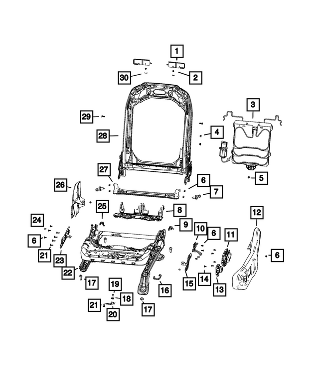 68535083AA - Interior Trim: Power 4 Way Lumbar for Mopar Image