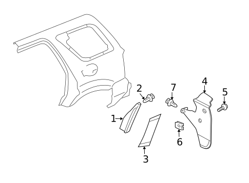 Exterior Trim - Quarter Panel for 2008 Mercury Mariner #0