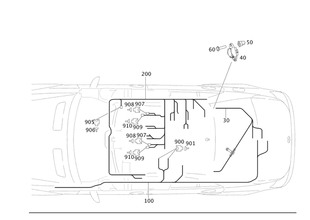 2214408607 - Electrical System: Wiring Harness for Mercedes-Benz: 250, 300S, S350, S400, S500, S550, S600, S63 AMG Image image