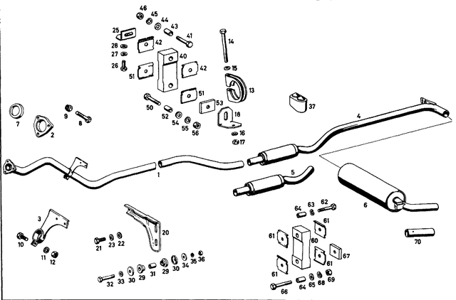 1214900420 - Exhaust Muffler and Pipes: Exhaust Tube for Mercedes-Benz: 190B Image