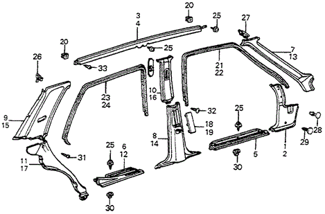 Door Trim 4DR for 1984 Honda Accord #0