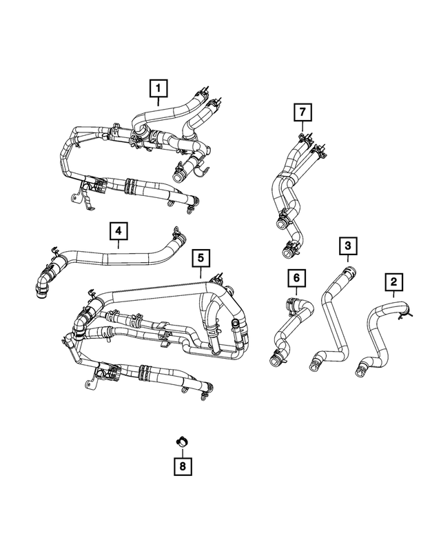 5058527AE - Air Conditioners and Heaters: Heater Supply And Return Hose for Mopar Image