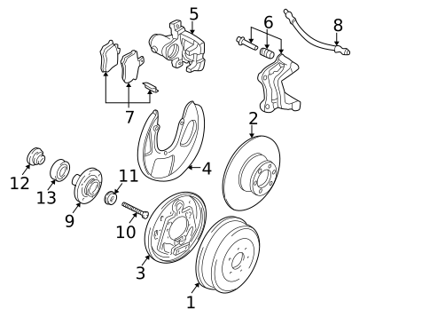 Rear Brake for 1997 Volkswagen EuroVan #0