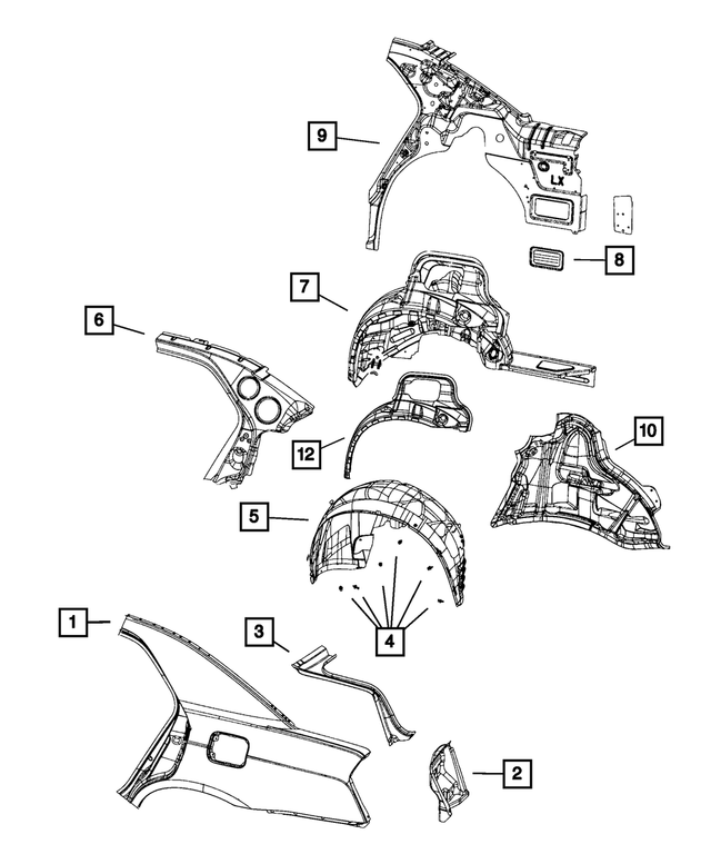 « 68437513AC – Body Sheet Metal Except Doors : Ouverture Latérale Extérieure De Caisse Panneau, Côté Gauche pour Mopar Image »