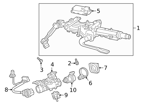 Steering Column Assembly for 2019 Volkswagen Tiguan #1