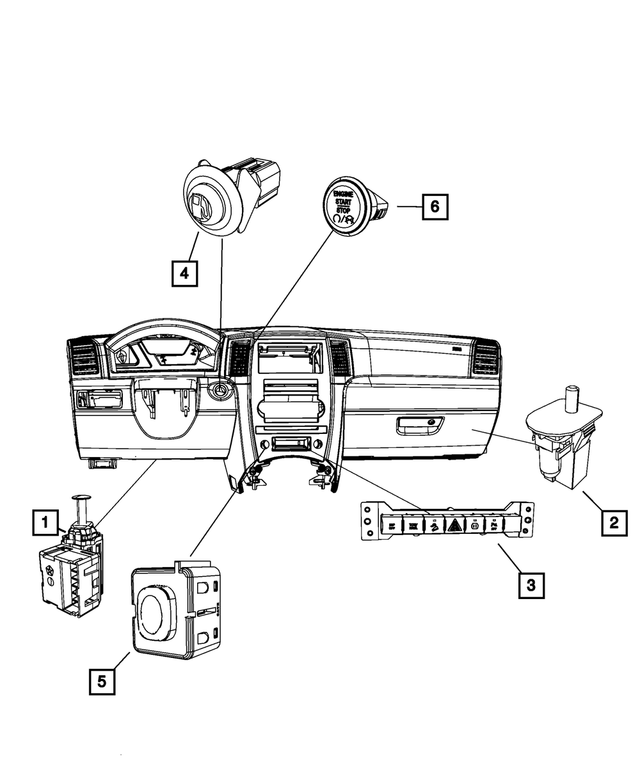 56046507AA - Electrical: Instrument Panel Switch for Mopar Image