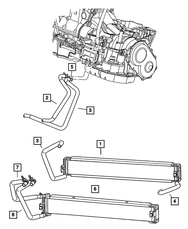 5017412AA - Cooling: Transmission Oil Cooler Hose for Mopar Image