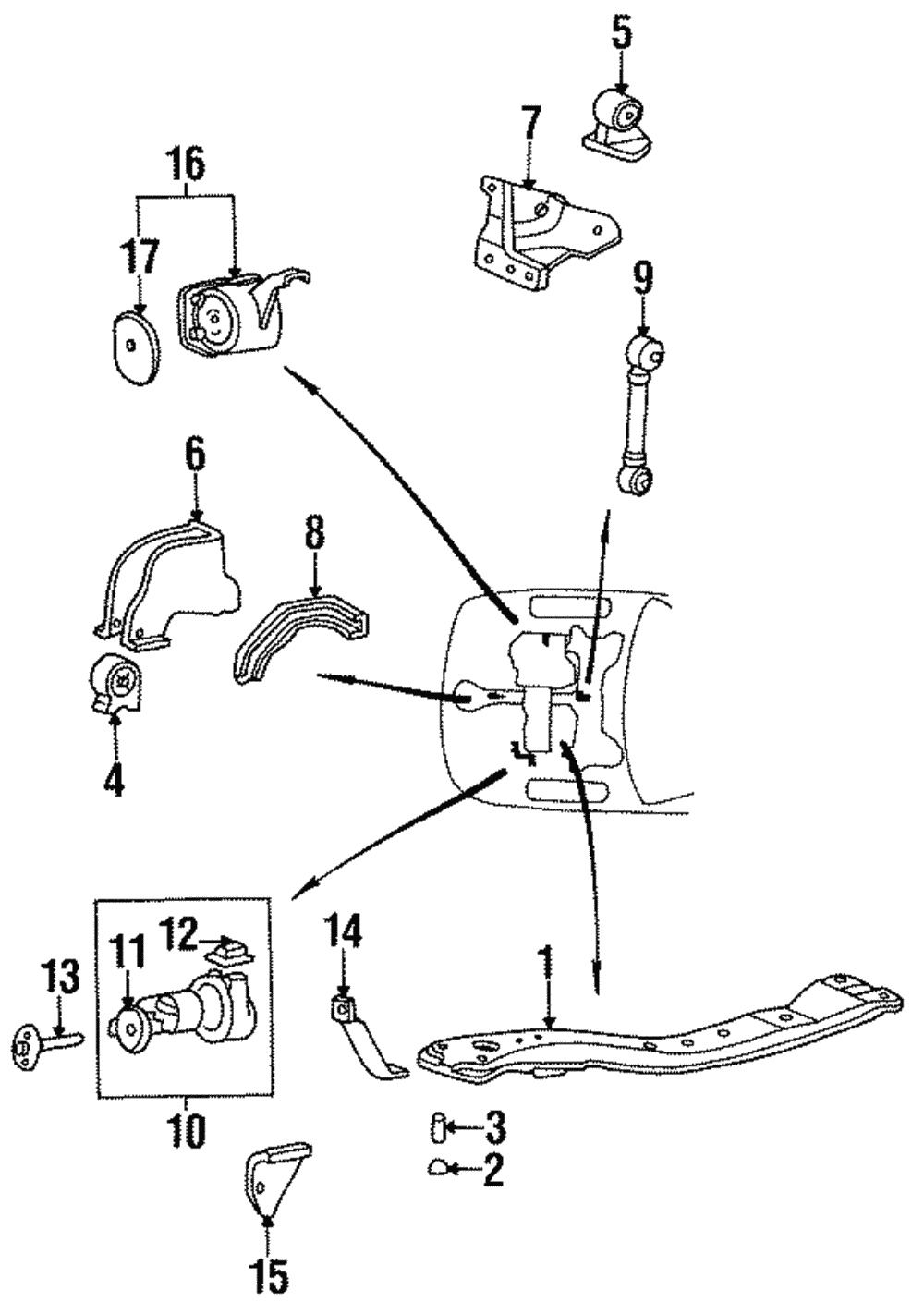 Hyundai - 21823-34400 - Engine Bracket Damper - 1995-1996 Hyundai ...