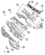 68362458AC - Body Sheet Metal Except Doors: Cowl Top Panel for Ram: 2500, 3500 Image