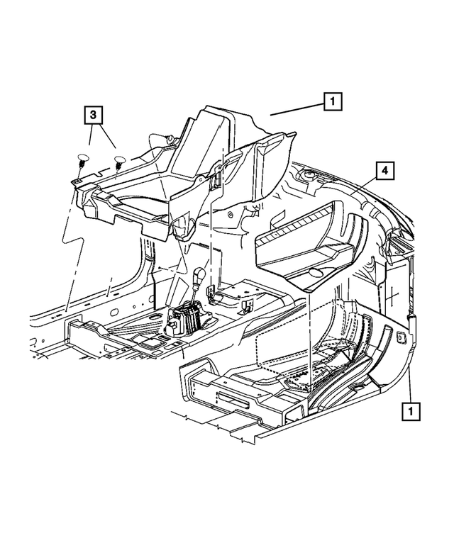 UU86XDVAD - Interior Trim: Floor Console Carpet, Right for Mopar Image