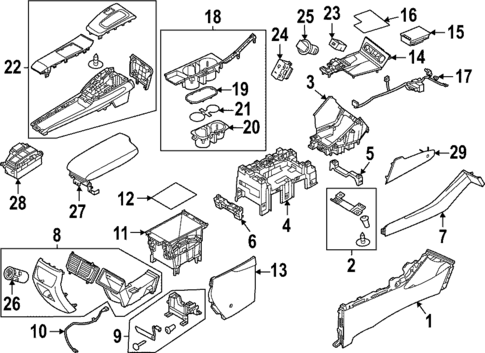 Center Console for 2022 Hyundai Sonata #0