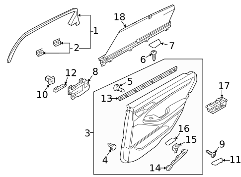 Rear Door for 2018 Genesis G80 #2